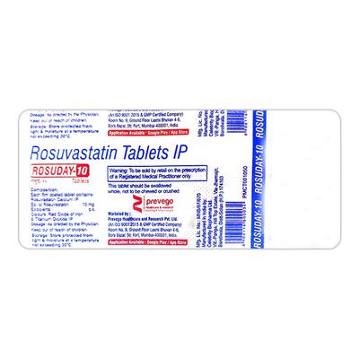 ROSUDAY 10 Tablet 10's - High Cholesterol-Dys