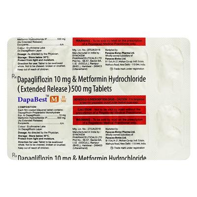 DAPABEST M 10/500 Tablet 10's - Diabetes-Ant