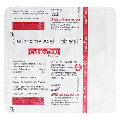 CEFTICA 500mg Tablet 6's - Bacterial Infections-Cep