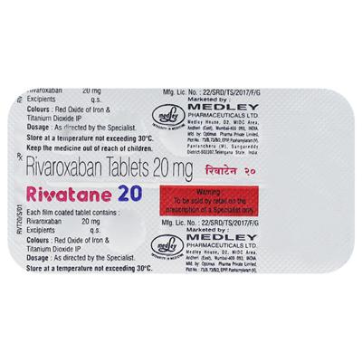 RIVATANE 20 Tablet 10's - Blood Clot-Ant