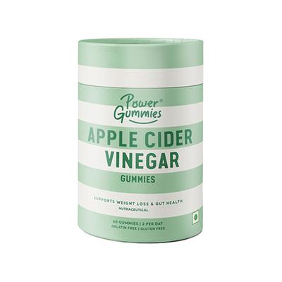 Power Gummies Apple Cider Vinegar Gummies for Managing Weight with Green Apple Flavour-60 Gummies 1's - Apple Cider Vinegar - Acv
