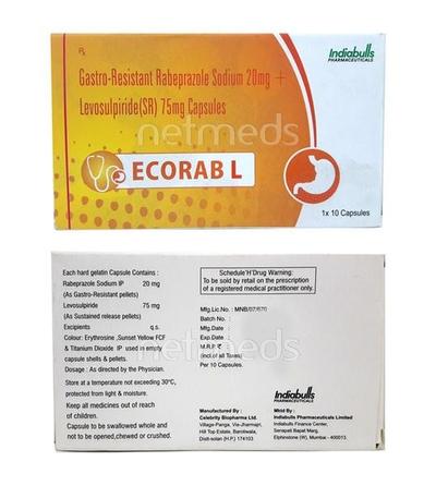 Ecorab L Capsule 10'S - Ulcer/Reflux/Flatulence-Aaa