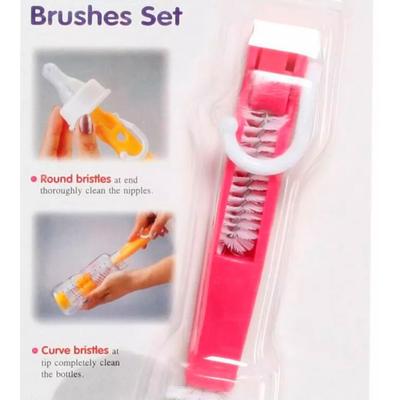 Farlin Bottle & Nipple Brushes - Pink 1's - Baby Safety