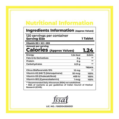 Boldfit Vitamin D3 Tablet 120's - Multi-Vitamins