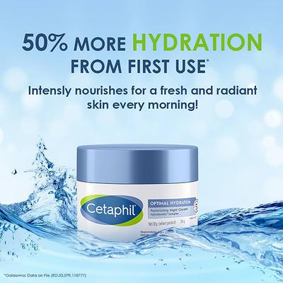 Cetaphil Optimal Hydration Replenishing Night Cream, Lightweight and Overnight Hydration 50 gm - Night Cream