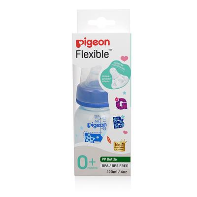 Pigeon Flexible 0+ Months PP Feeding Bottle - Blue 120 ml - Feeding & Nursing
