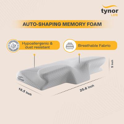 Tynor Elite Anatomic Memory Pillow - White (Universal) 1's - Pads And Pillows