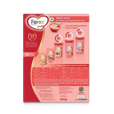 Farex Baby Food (6+ months) - Wheat Apple 300 gm (Refill) - Baby And Infant Supplements