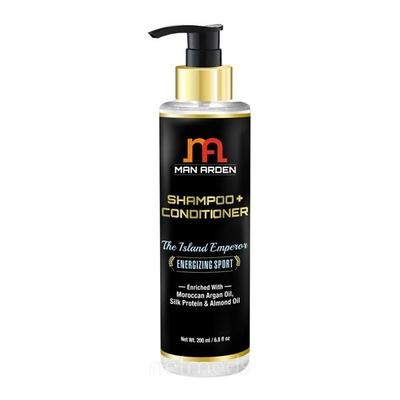 Man Arden Hair Shampoo + Conditioner - No Sulphate - No Paraben - Infused Moroccan Argan, Almond Oil, Protein 200 ml - Shampoos