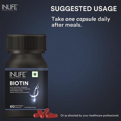 Inlife Biotin Vegetarian Capsules 60's - Hair & Skin