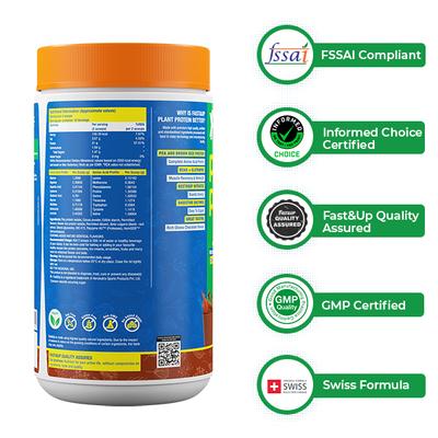 Fast&Up Plant Protein Isolate Powder - Ghana Chocolate Flavour 450 gm - Protein Drink
