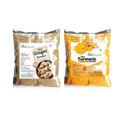Kerala Naturals Dry Ginger Powder 50 gm + Raw Turmeric Powder 50 gm - Health Products
