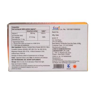 Lord's Vitamin-C 500 Tablet (Pack of 3 x 10's) - Speciality Medicine
