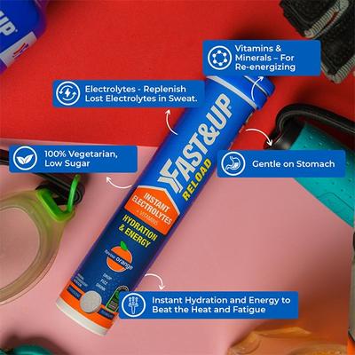 Fast&Up Reload Hydration and Energy Effervescent Tablet - Mango Flavour 20's - Workout Essentials