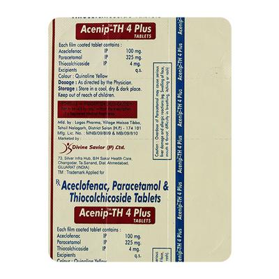 ACENIP TH PLUS 4mg Tablet 10's - Muscle Spasm-Mus