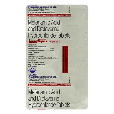 LYSOSPAS 80/250mg Tablet 10's - Pain relief-Aas
