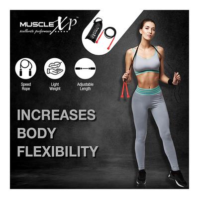 MuscleXP Skipping Rope (Jumping Rope) - Red & Black 1's - Workout Essentials