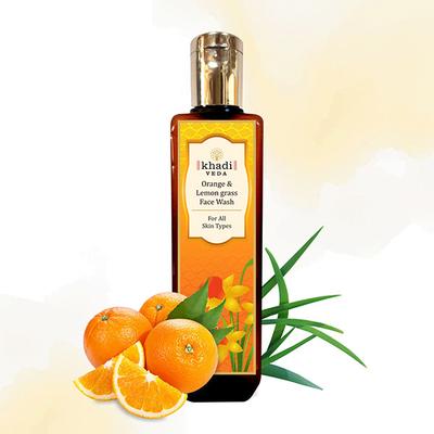 Khadi Veda Face Wash - Orange & Lemon Grass 200 ml - Face Washes