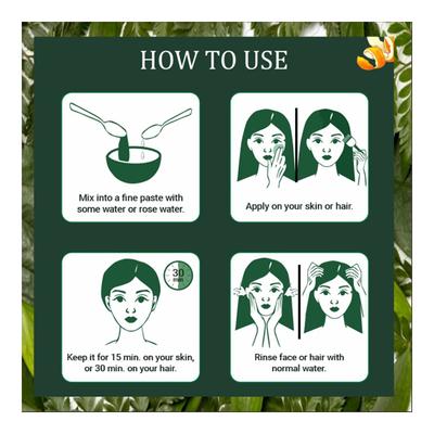 Indus Valley Bio Organic Hair & Skin Powder - Orange 100 gm - Personal Care (Ayush)