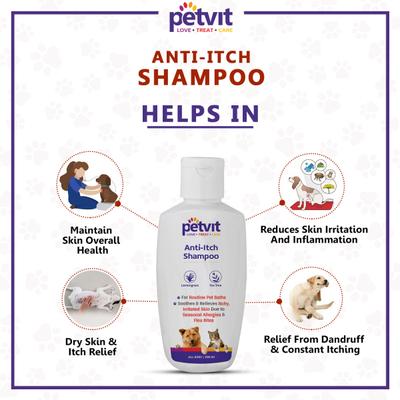 Petvit Anti Itch Shampoo - For All Breeds Dogs & Cats 200 ml - Pet Grooming