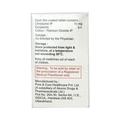 Cilpin 10mg Tablet 30'S - Hypertension-Cal