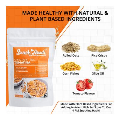 Snack Amor Crispy Oats Tomatina 100 gm - Nutritional Bars