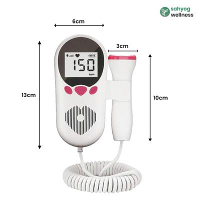 Sahyog Wellness Fetal Doppler with Built-in Speaker (White & Pink) - Health Monitors And Equipment