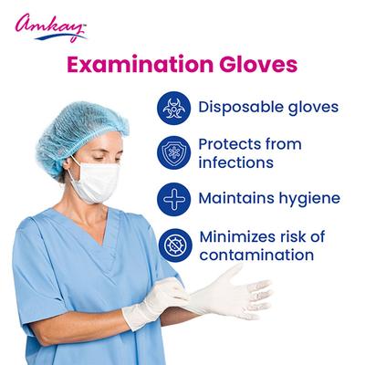 Amkay Latex Examination Gloves (L) 100's - Gloves - S