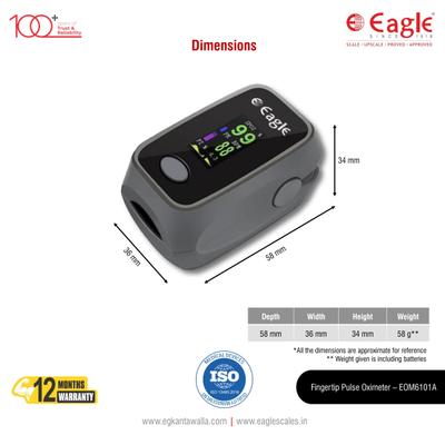 Eagle Fingertip Pulse Oximeter (EOM-6101A) - Black - Health Monitors And Equipment