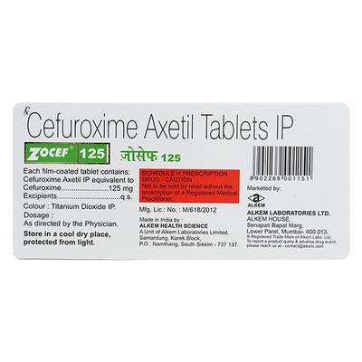 Zocef 125mg Tablet 10'S - Bacterial Infections-Cep