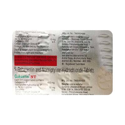 GABATIN NT 400 Tablet 10's - Neuropathic Pain-Dru