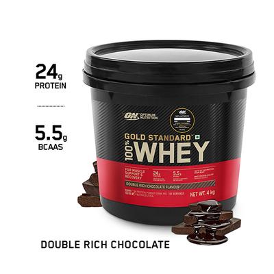 Optimum Nutrition (ON) 100% Whey Gold Standard Powder - Double Rich Chocolate 4 kg - Whey Proteins