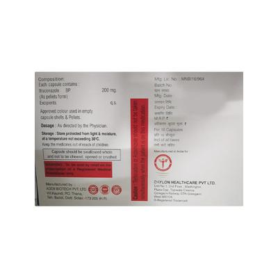 ZITRACONA 200 Capsule 10's - Fungal Infections-Anf