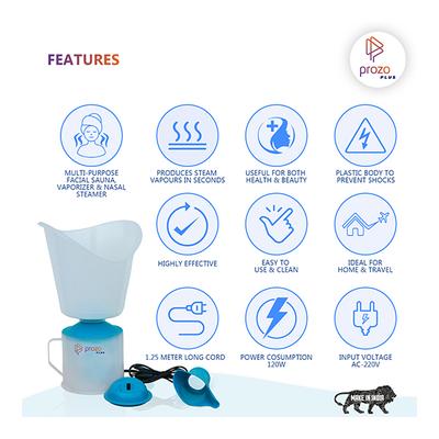 Prozo Plus Vaporizer - Steam Inhaler (Assorted Colours) - Nebulizers / Vaporizer