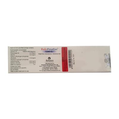 RELIPOIETIN 4000iu Prefilled Syringe(Pfs) 1's - Haematopoiesis-Hae