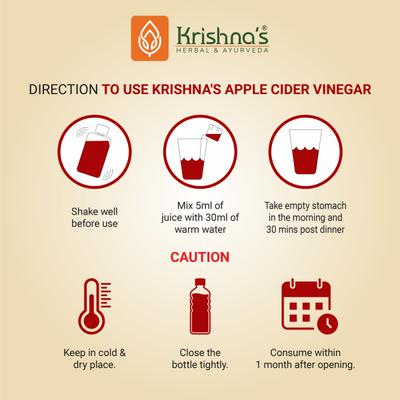 Krishna's Herbal & Ayurveda Apple Cider Vinegar 500 ml - Ayurvedic Juices