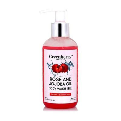 Greenberry Organics Body Wash Gel - Rose & Jojoba Oil 200 ml - Shower Gels & Body Wash