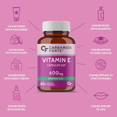 CF Evaprim Double Strength Vitamin E 800 IU + Evening Primrose Oil 200 mg Softgel 60's - Multi-Vitamins