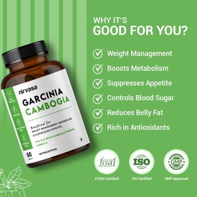 Nirvasa Garcinia Cambogia 800mg Tablet (Pack of 5 x 60's) 1's - Herbal Dietary Supplement