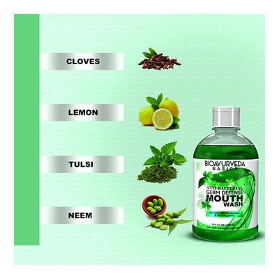 Bioayurveda Basics Anti-Bacterial Germ Defense Mouth Wash 500 ml - Mouthwash