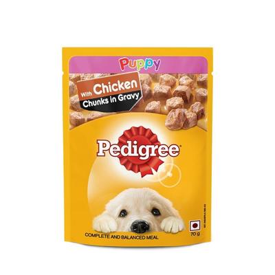 Pedigree Puppy Chicken Chunks in Gravy (Pack of 70gm x 30) 2100 gm - Petfood