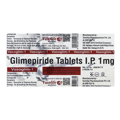 VASOGLIM 1 Tablet 10's - Diabetes-Ant