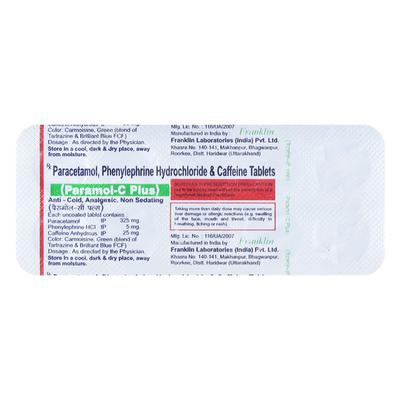 PARAMOL C PLUS Tablet 10's - Cough And Cold-Cou
