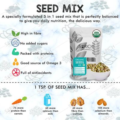 Sorich Organics USDA Certified Organic Seeds Mix 200 gm - Nutritional Bars