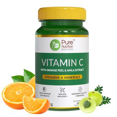 Pure Nutrition Vitamin C With Orange Peel & Amla Extract 60's - Vitamin C