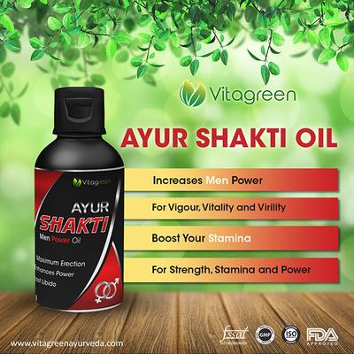 VitaGreen Ayur Shakti Men Power Ayurvedic Massage Oil 30 ml - Herbal Dietary Supplement