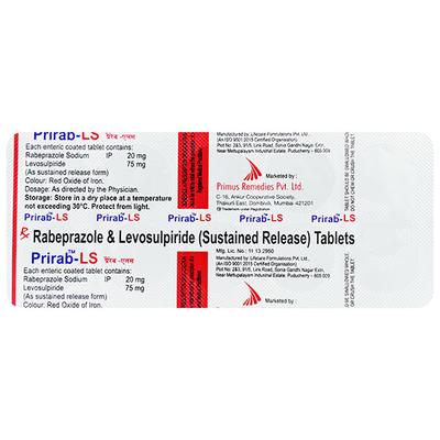 Prirab LS 75/20mg Tablet 10'S - Ulcer/Reflux/Flatulence-Aaa