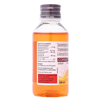 COFDEX PLUS Sweet Orange Flavour Syrup 100ml - Cough And Cold-Cou