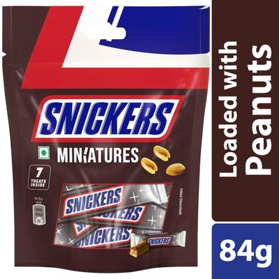 Snickers Miniatures Chocolate Bars (Pack of 7 x 12 gm) 1's - Nutritional Bars