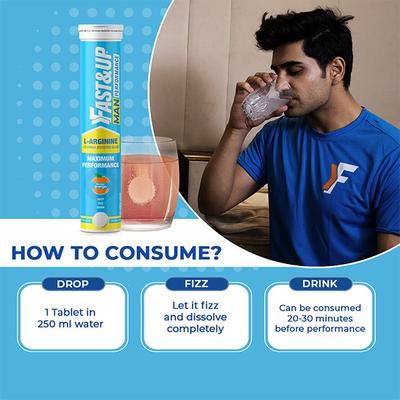 Fast&Up Man Performance Effervescent Tablet - Orange Flavour 20's - Sexual Care